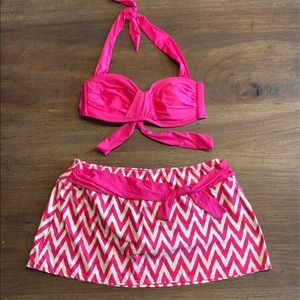 Antonio Melani Two Piece Swimsuit Size M Pink